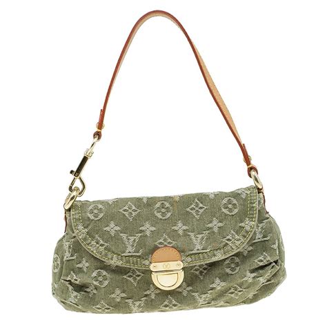 louis vuitton bag with green strap|Louis Vuitton green denim handbag.